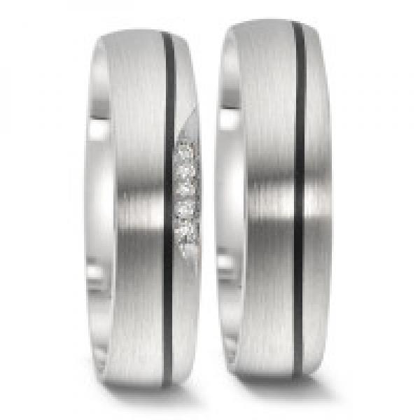 Trauringe Carbon von Weidner 76009 + 86009